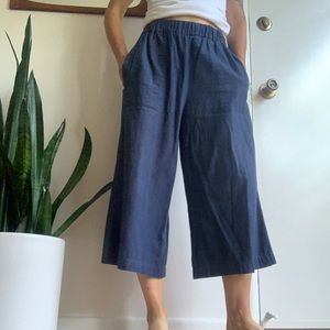 Steven Alan wide leg crop thin denim pant, petite